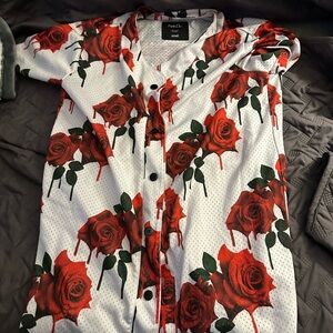 Rue21 Red and White Floral Jersey